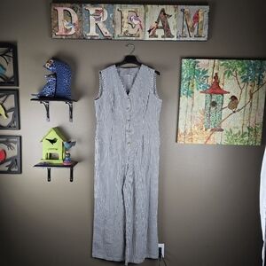 Boutique Striped Jumpsuit XL